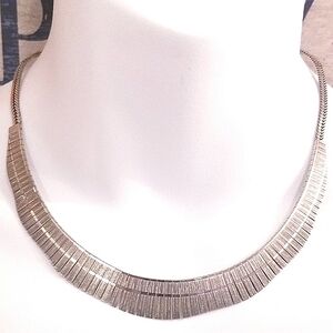 Vintage Italy 925 Sterling Silver Cleopatra Collar Necklace